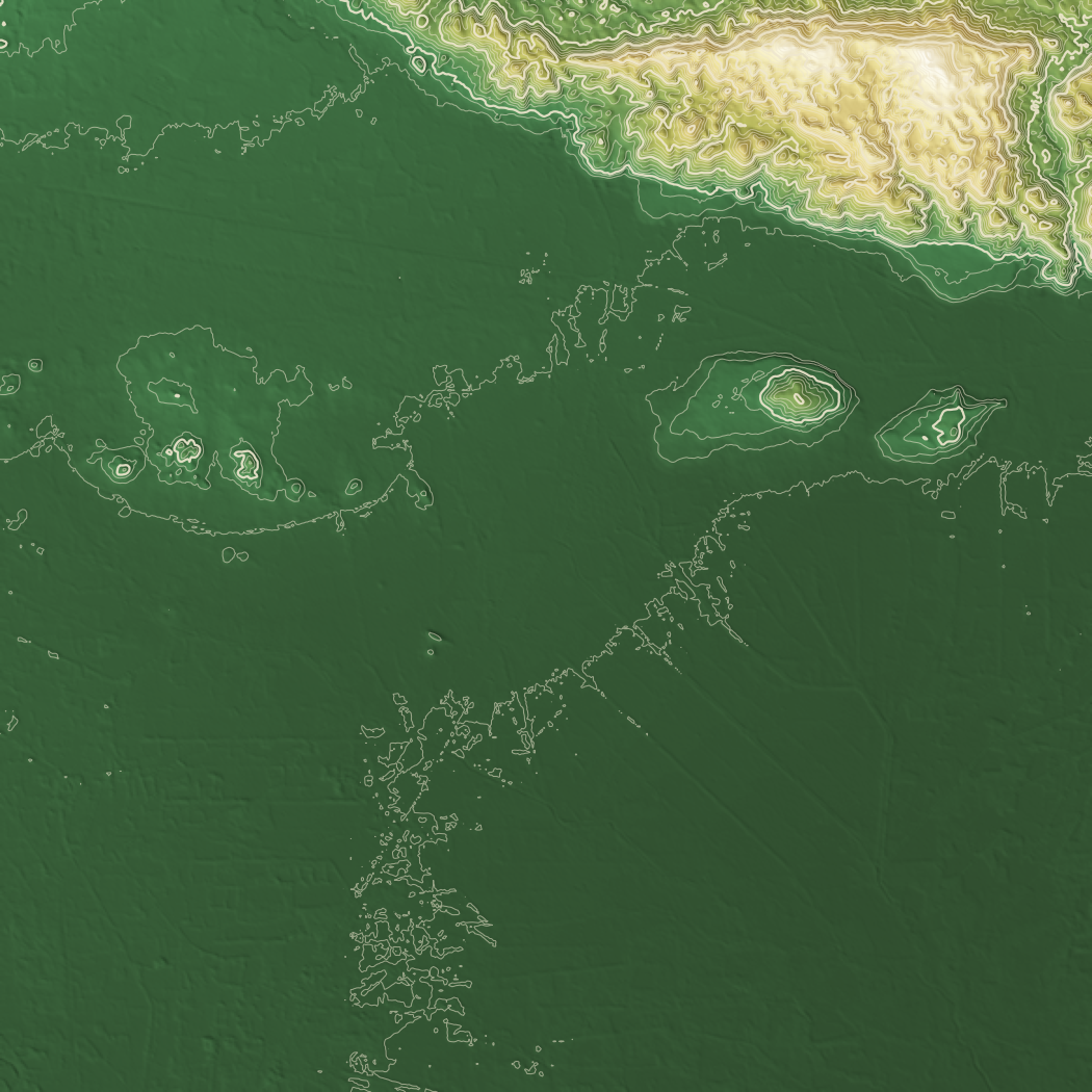 Mapa topográfico regional del Istmo de Tehuantepec con curvas de nivel cada 20 m y la ubicación de la estructura